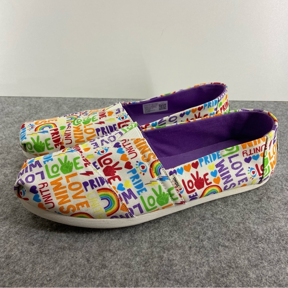 Toms Alpargata Multi Unity Love Wins Shoes Slip On Flats Women’s Size 40 US 9